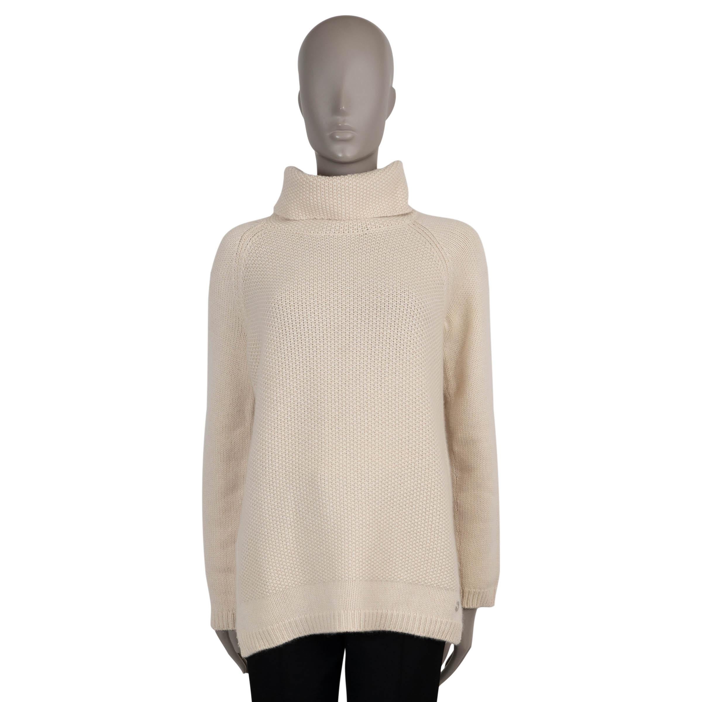 LORO PIANA crema cachemira TURTLENECK Jersey 44 L