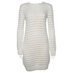 Loro Piana Cream Chunky Knit Sweater Dress S