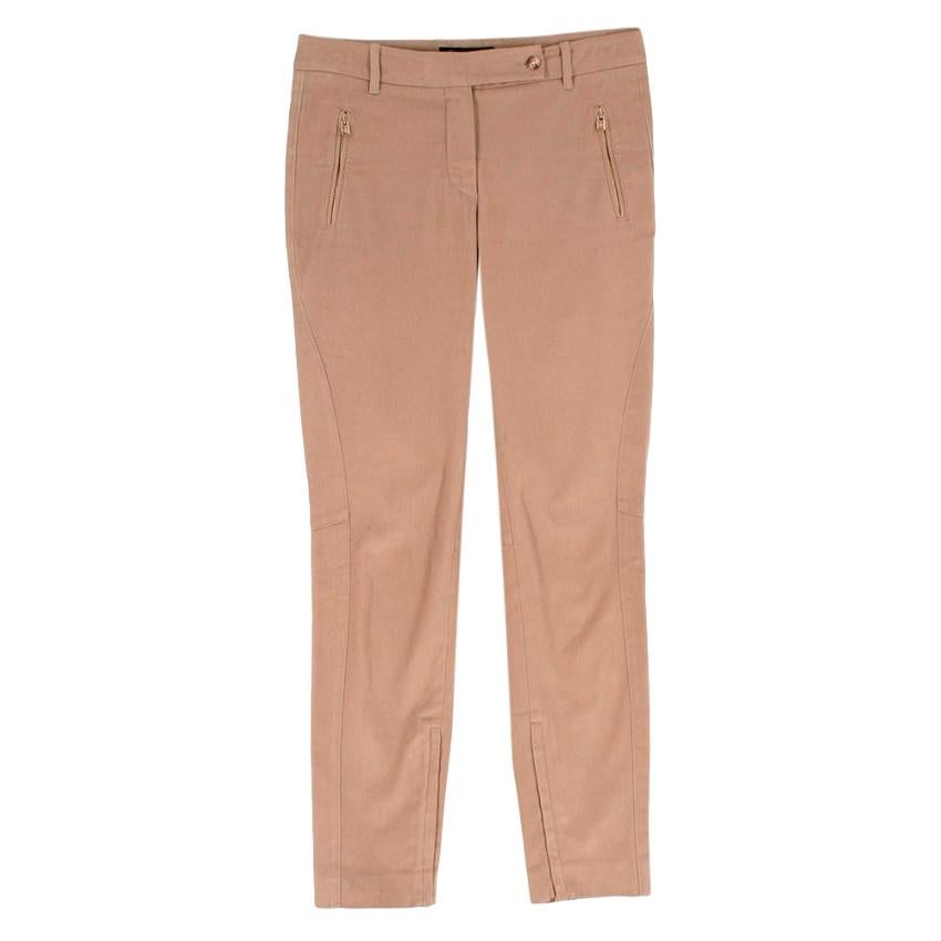 Loro Piana Cream Flannel Panelled Trousers  - Size US 4 For Sale