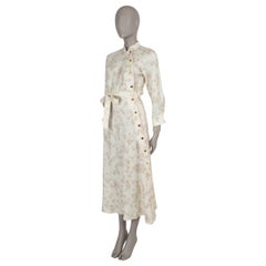 LORO PIANA 2024 LAIA SHIRT MIDI robe en lin crème 42 M