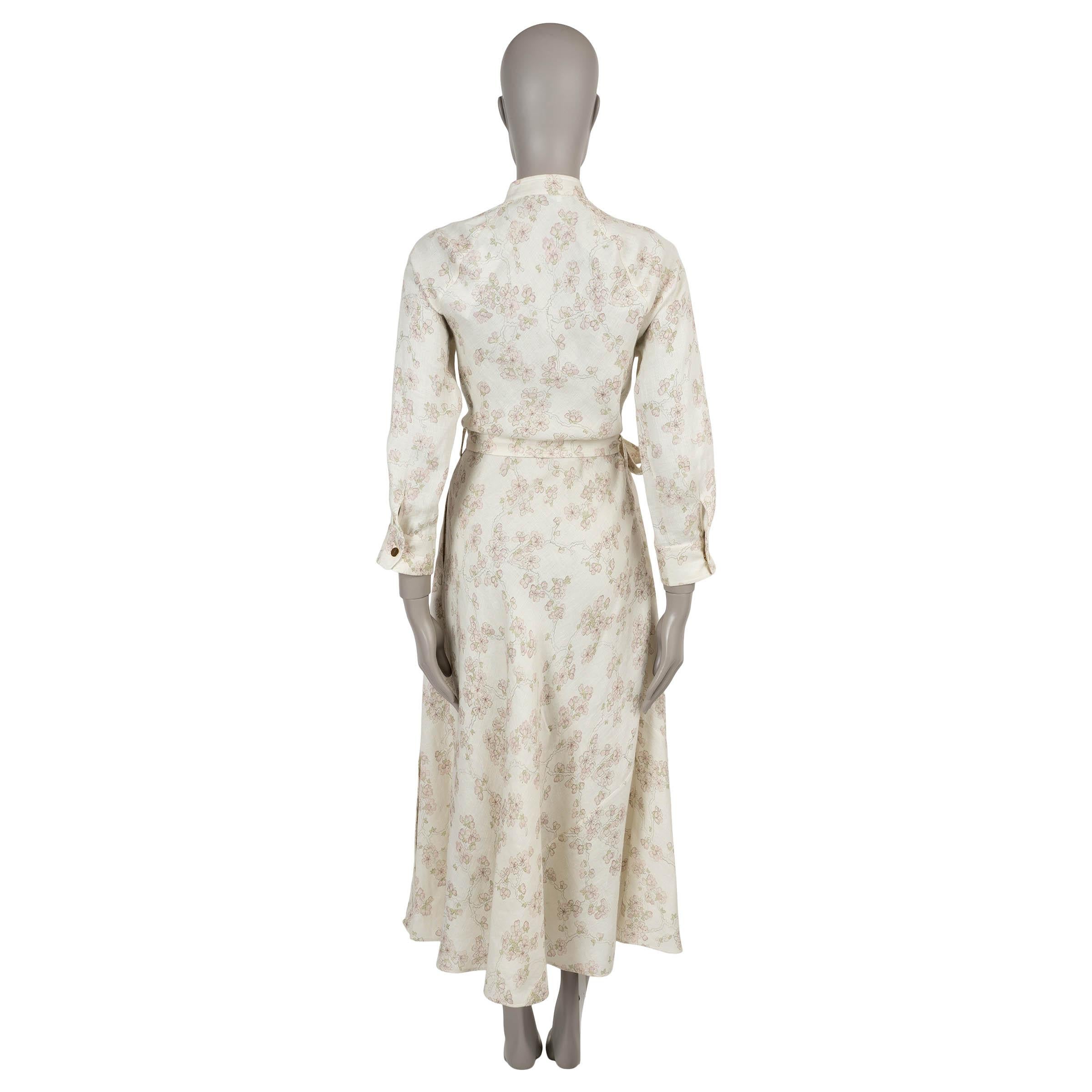 Beige LORO PIANA crema lino 2024 LAIA SHIRT MIDI Abito 42 M