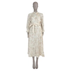 LORO PIANA lino crema 2024 LAIA CAMISETA Vestido MIDI 42 M