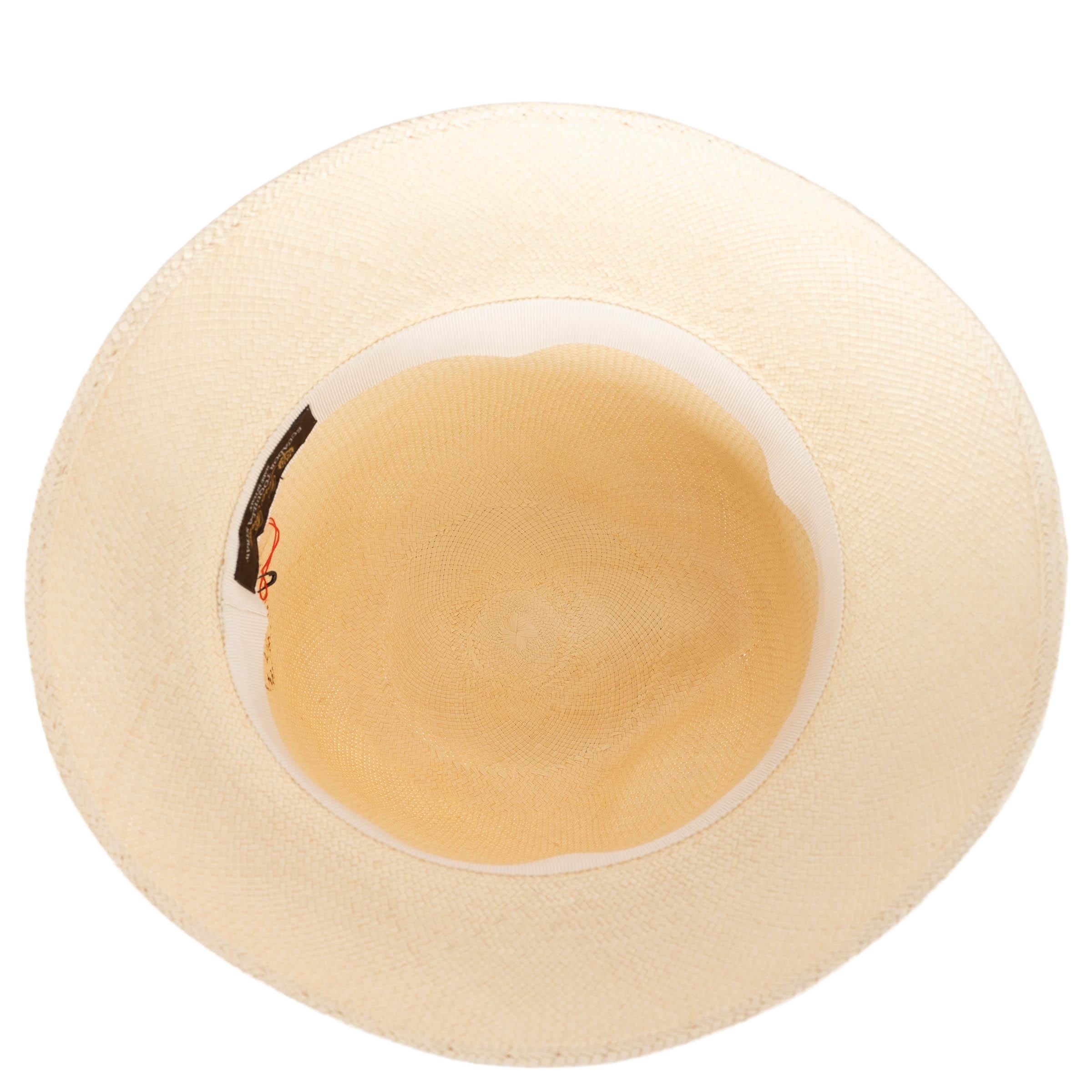LORO PIANA cream MIA PANAMA STRAW Hat L For Sale 1
