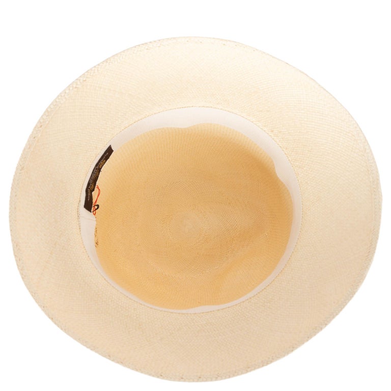 LORO PIANA cream MIA PANAMA STRAW Hat L For Sale at 1stDibs display picture 3