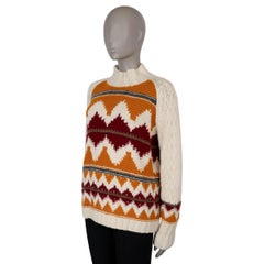 LORO PIANA cream red orange cashmere 2021 ACHILLEA Sweater M FAL8381