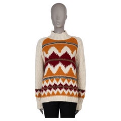 LORO PIANA cream red orange cashmere 2021 ACHILLEA Sweater M FAL8381