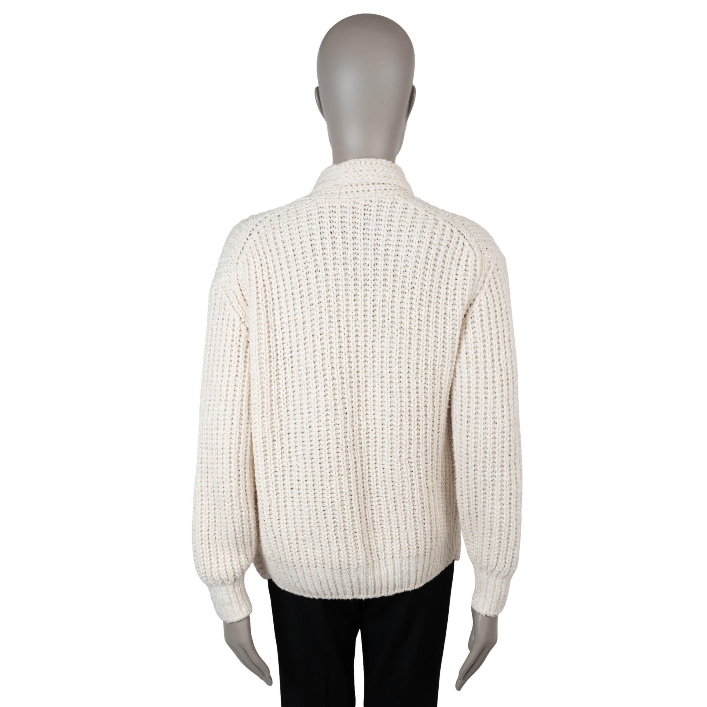 LORO PIANA crema seda 2024 COCOONING CHUNKY Cárdigan Jersey XS Gris en venta