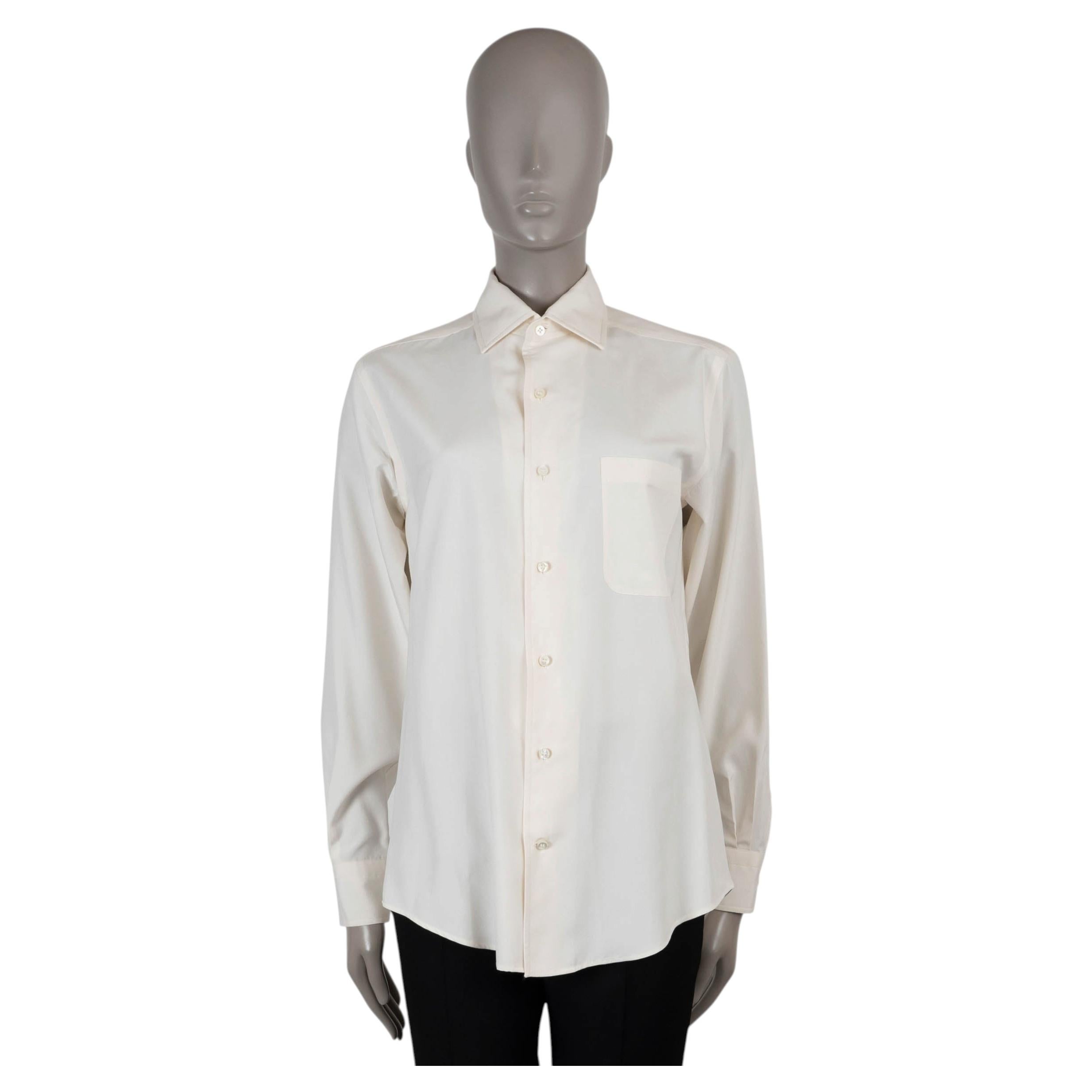 Camisa ANDRE de seda color crema de Loro Piana, talla 40 S