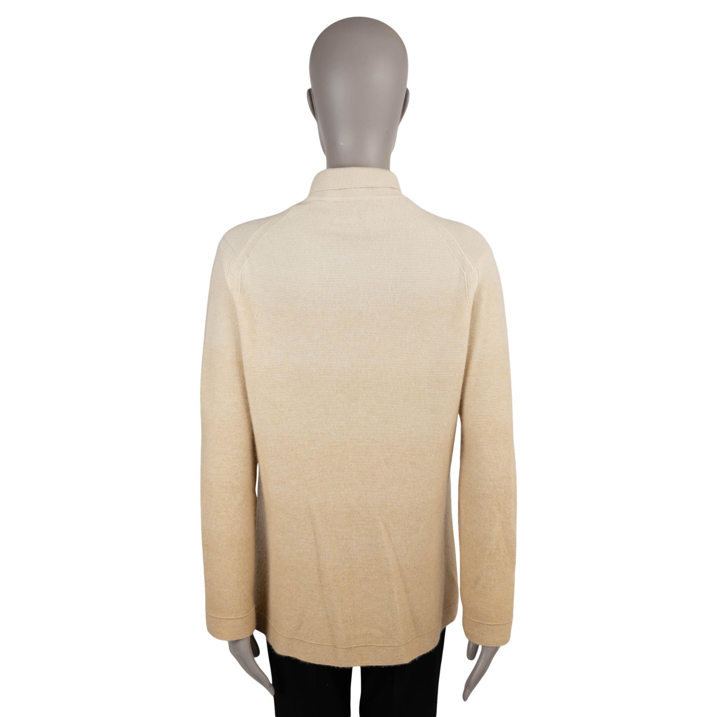 Beige LORO PIANA cream to beige cashmere & silk GRADIENT Cardigan Sweater 40 S For Sale