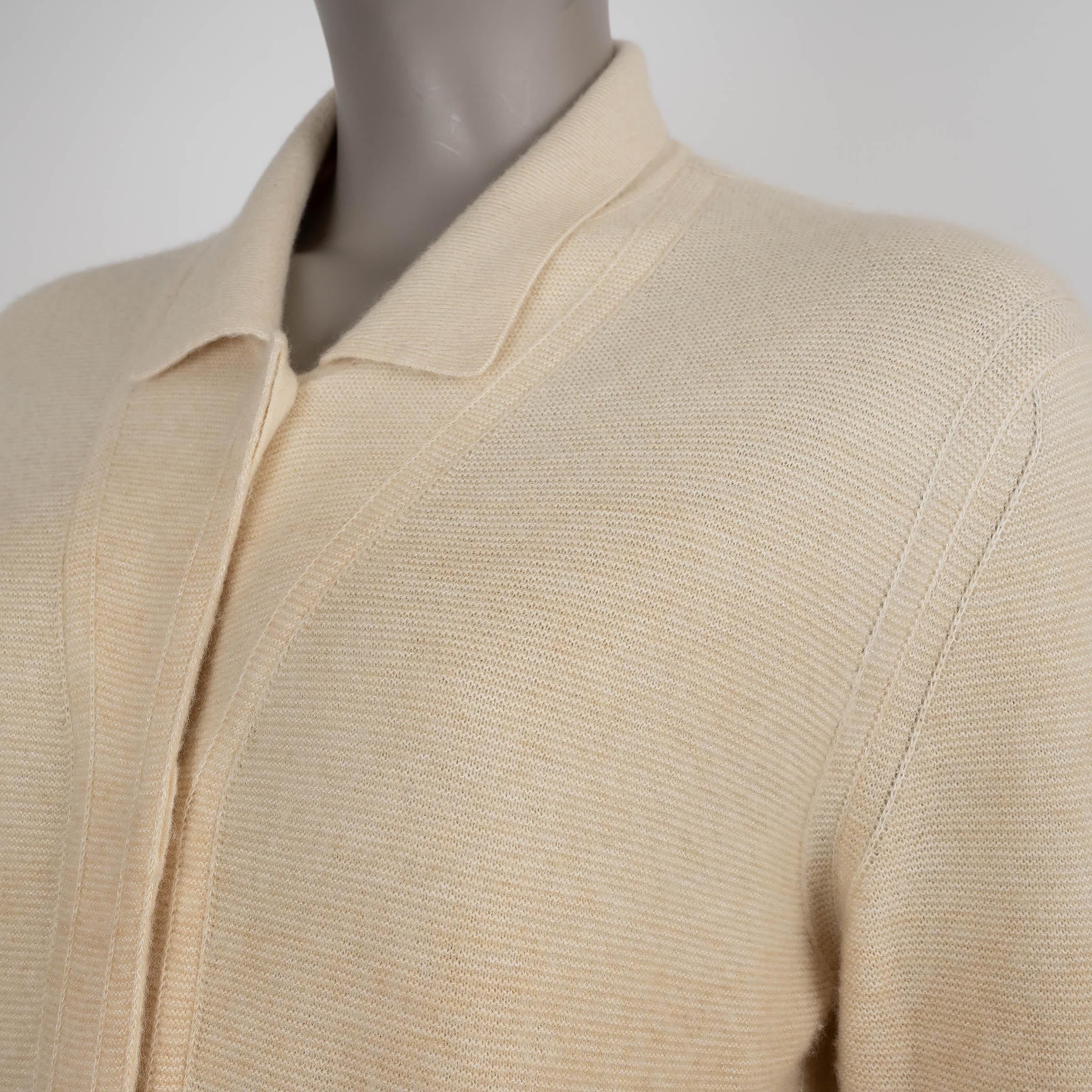 Women's LORO PIANA cream to beige cashmere & silk GRADIENT Cardigan Sweater 40 S For Sale