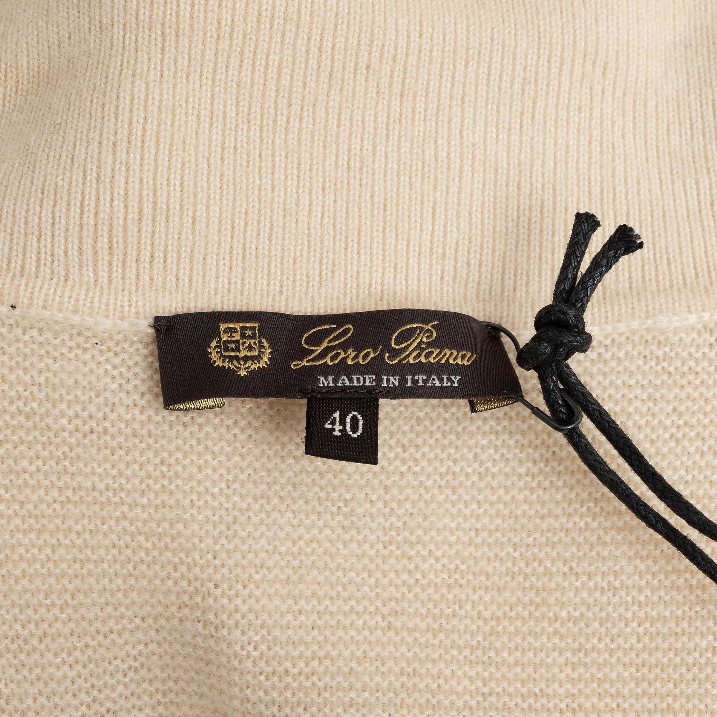 LORO PIANA cream to beige cashmere & silk GRADIENT Cardigan Sweater 40 S For Sale 1