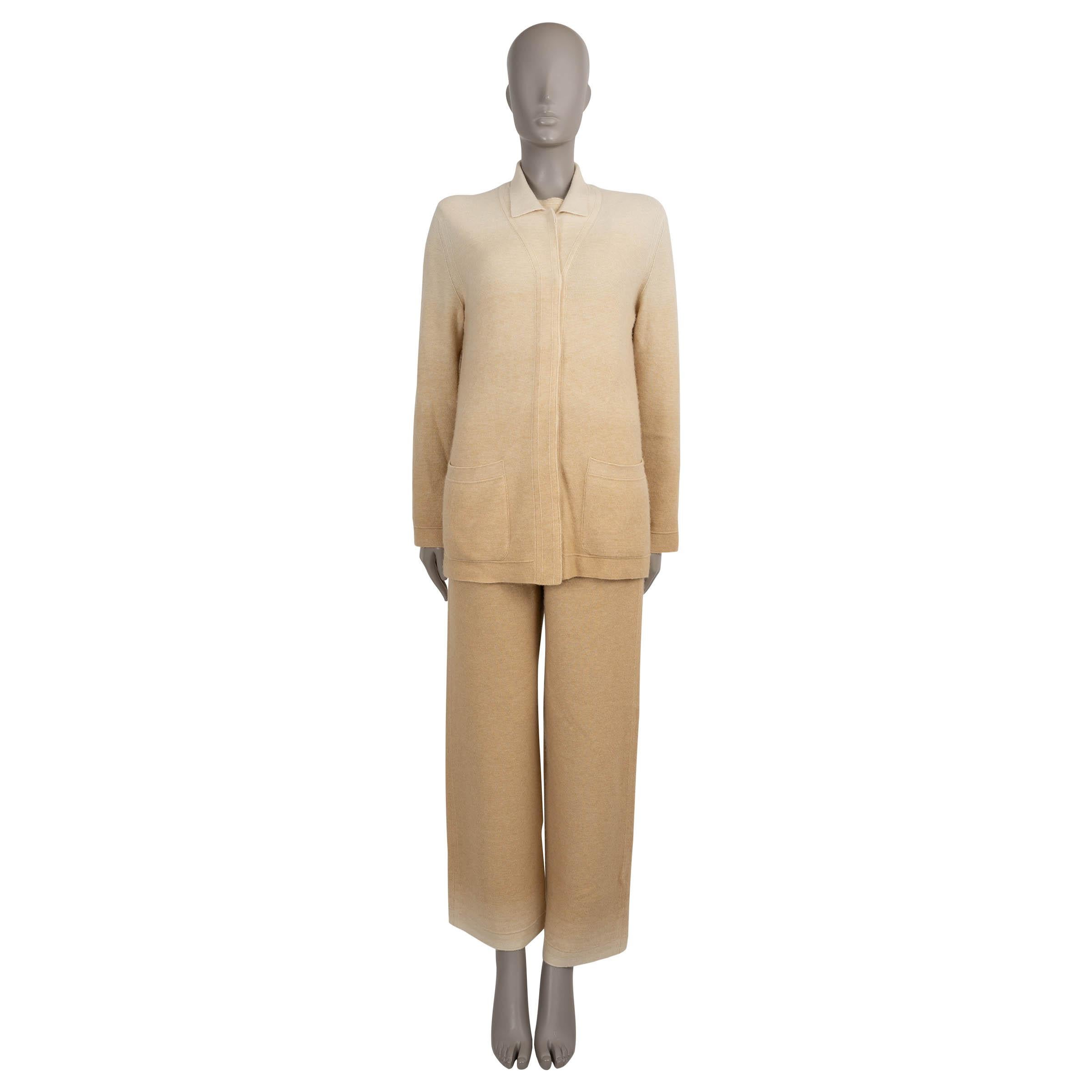 LORO PIANA cream to beige cashmere & silk GRADIENT Cardigan Sweater 40 S For Sale 3