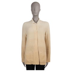 LORO PIANA cream to beige cashmere & silk GRADIENT Cardigan Sweater 40 S