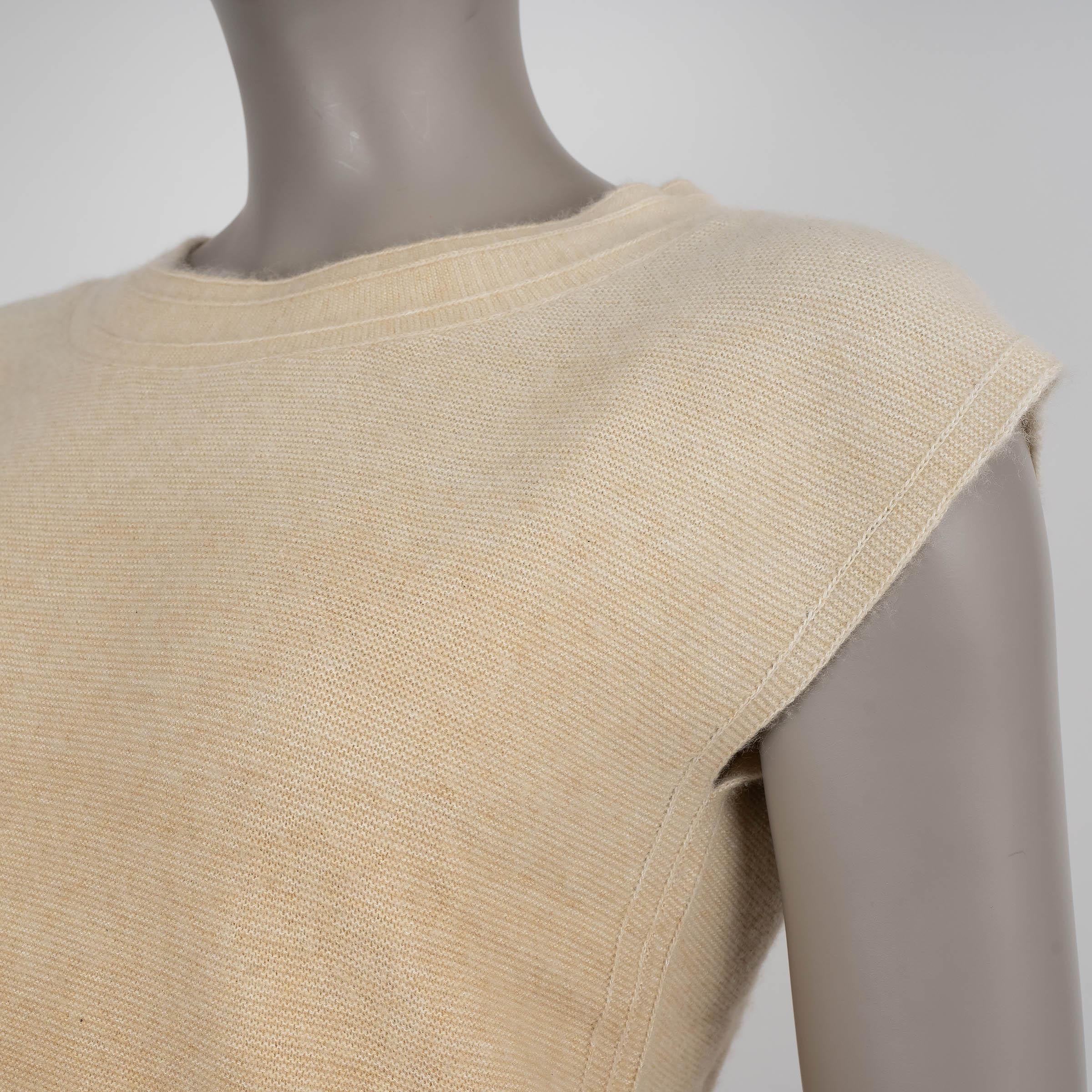 Women's LORO PIANA cream to beige cashmere & silk GRADIENT KNIT TOP Shirt 38 XS For Sale