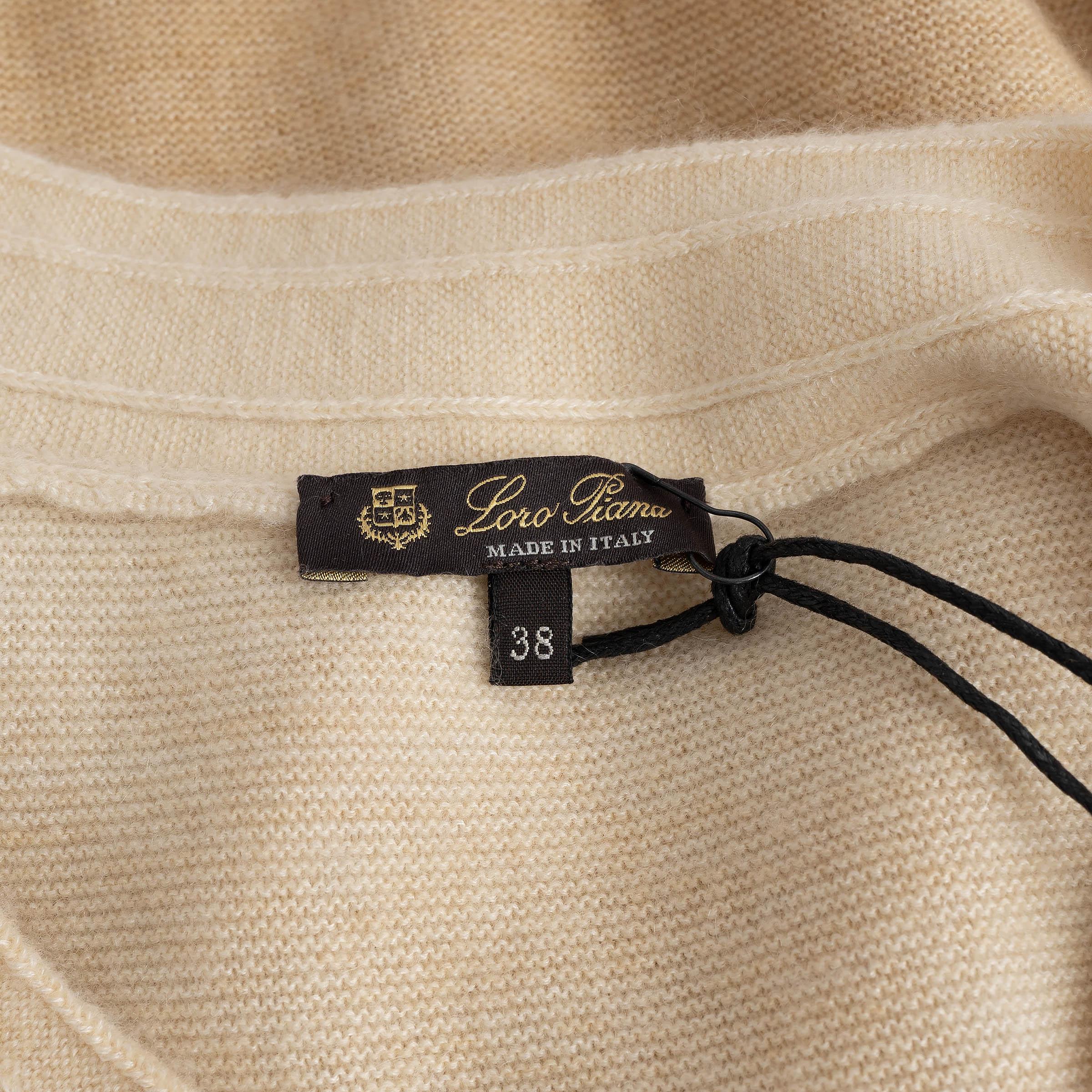 LORO PIANA cream to beige cashmere & silk GRADIENT KNIT TOP Shirt 38 XS For Sale 1
