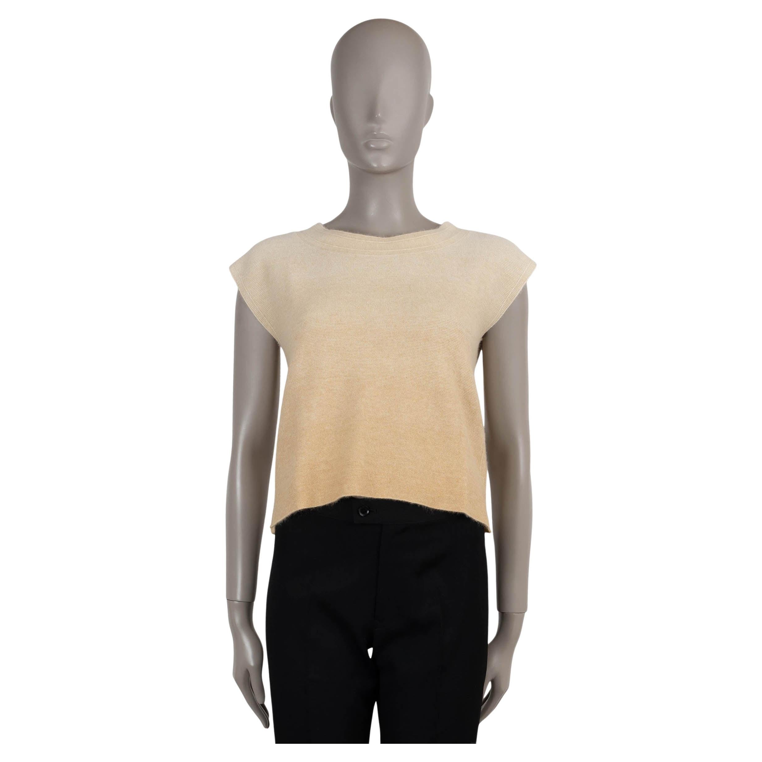 LORO PIANA cream to beige cashmere & silk GRADIENT KNIT TOP Shirt 38 XS For Sale