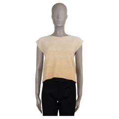 LORO PIANA cream to beige cashmere & silk GRADIENT KNIT TOP Shirt 38 XS