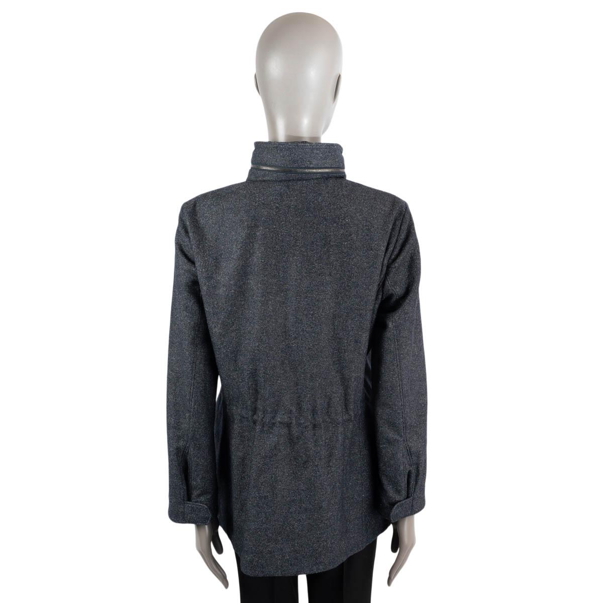 Women's LORO PIANA dark blue cashmere blend TRAVELLER Jacket 46 XL
