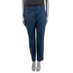 LORO PIANA dark blue cotton TAPERED Pants 44 L
