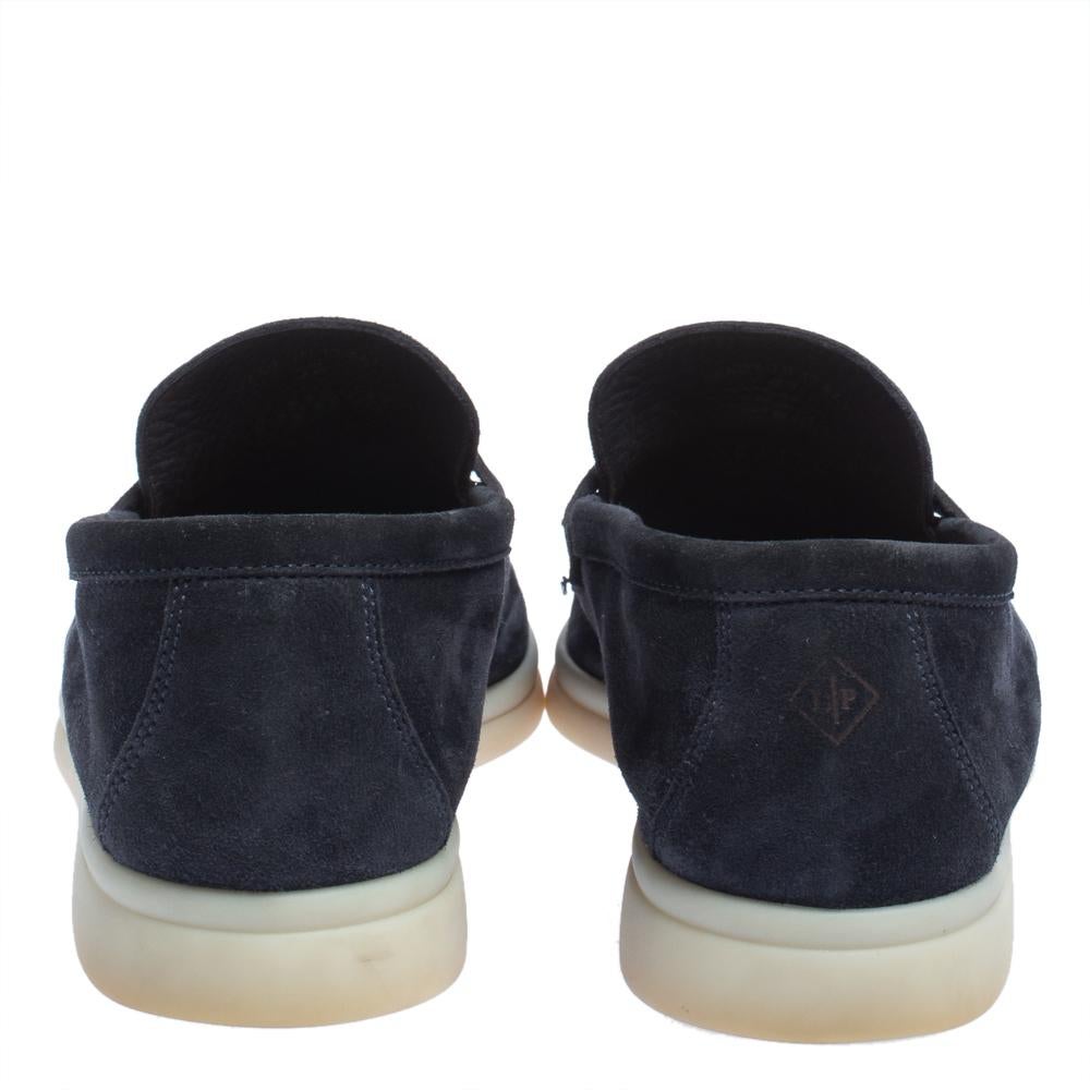 Loro Piana Dunkelblaue Sommer-Charms Walk Loafers Größe 37 Damen