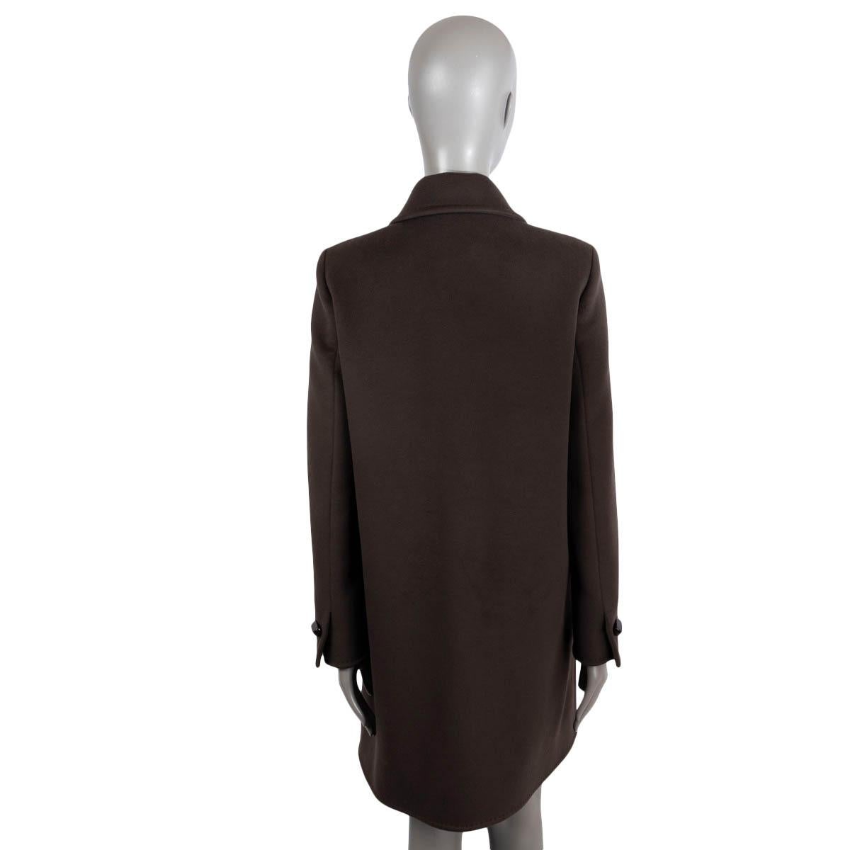 Women's LORO PIANA dark brown cashmere Coat Jacket 44 L For Sale