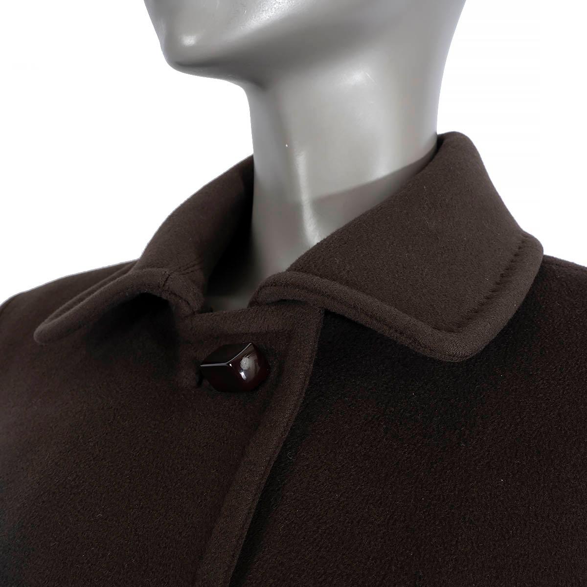 LORO PIANA dark brown cashmere Coat Jacket 44 L For Sale 1