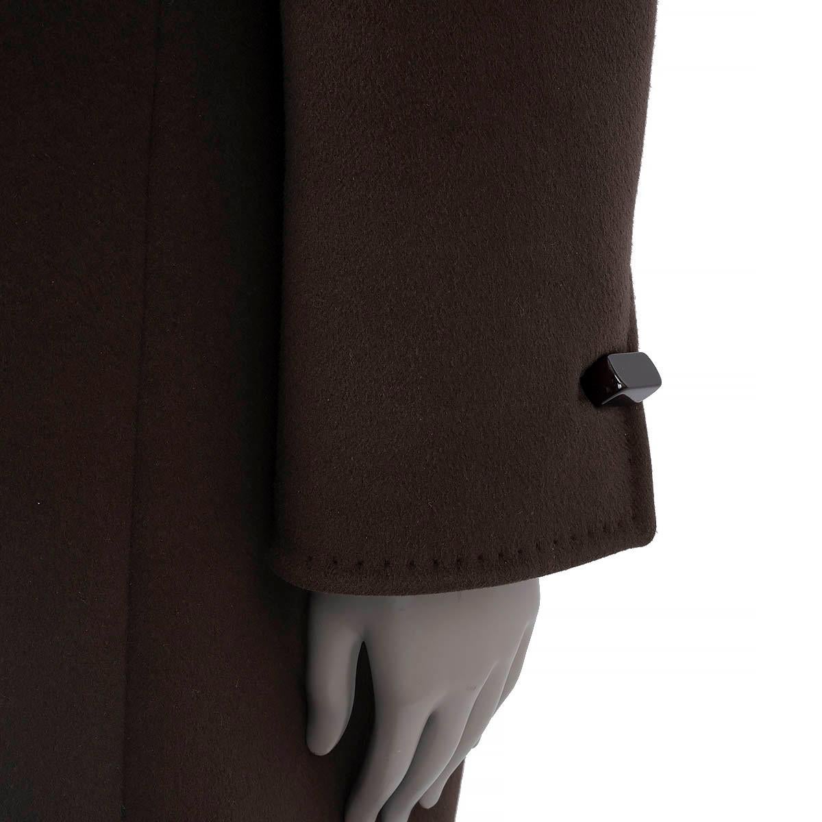 LORO PIANA dark brown cashmere Coat Jacket 44 L For Sale 2