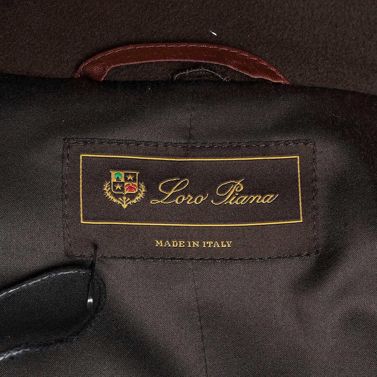LORO PIANA dark brown cashmere Coat Jacket 44 L For Sale 3