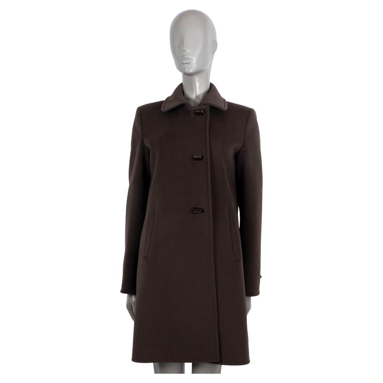 LORO PIANA dark brown cashmere Coat Jacket 44 L For Sale