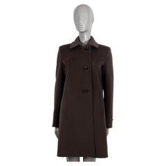 Used LORO PIANA dark brown cashmere Coat Jacket 44 L