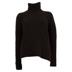 LORO PIANA dark brown cashmere FINSBURY Turtleneck Sweater XS