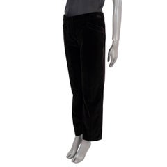 LORO PIANA dark brown cotton VELVET STRAIGHT LEG Pants 48 XL