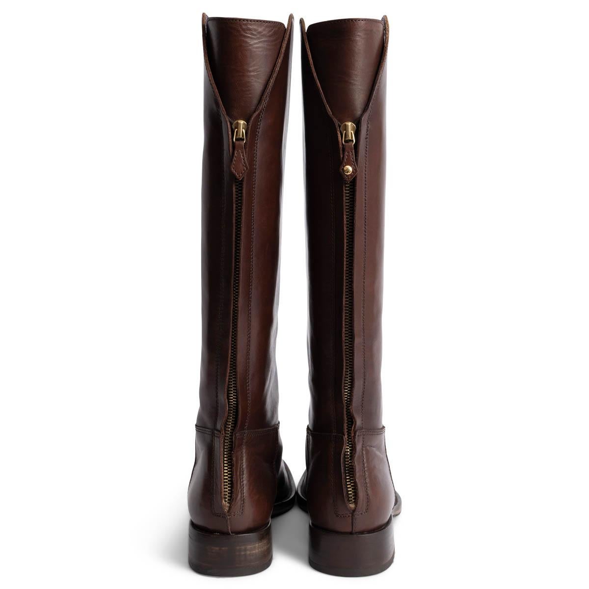 LORO PIANA dunkelbraunes Leder WELLINGTON RIDING Stiefel Schuhe 37.5 fit 38 im Zustand „Gut“ im Angebot in Zürich, CH