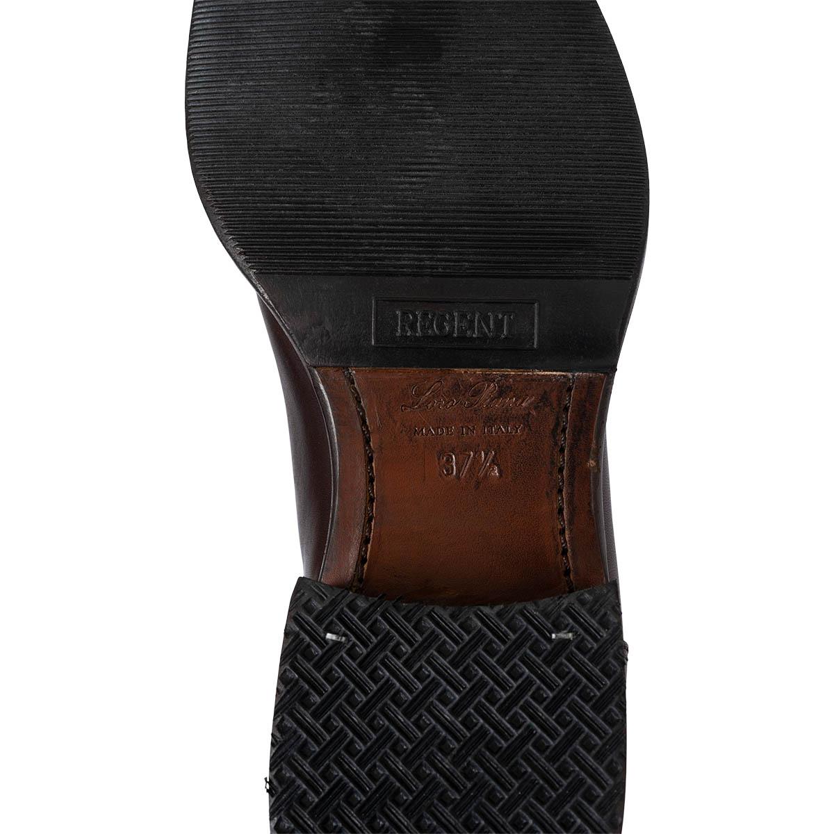 LORO PIANA dunkelbraunes Leder WELLINGTON RIDING Stiefel Schuhe 37.5 fit 38 im Angebot 1