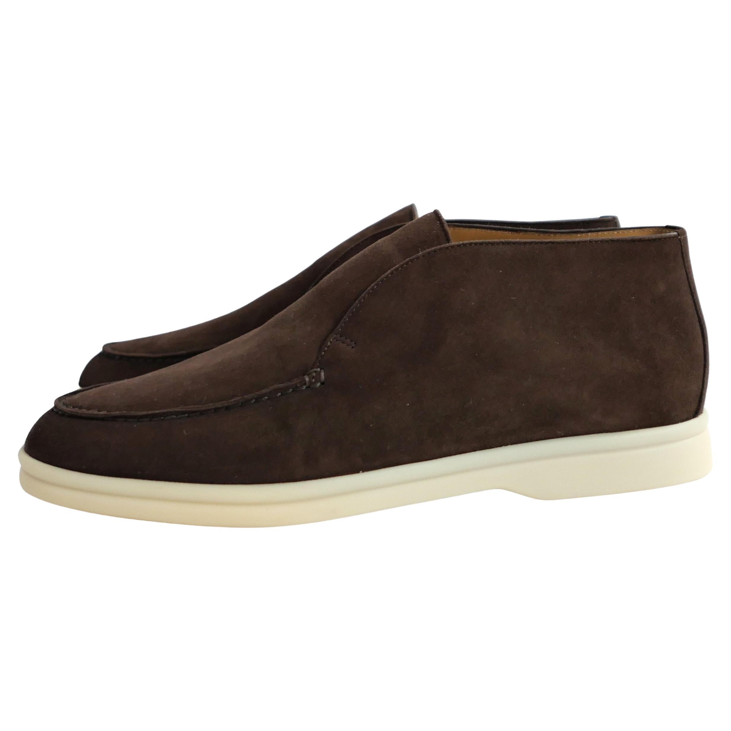 Loro Piana Dark Brown Open Walk Fur Lined Ankle Boots For Sale