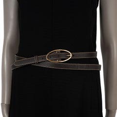 LORO PIANA dark browns leather DOUBLE WRAP Belt 80