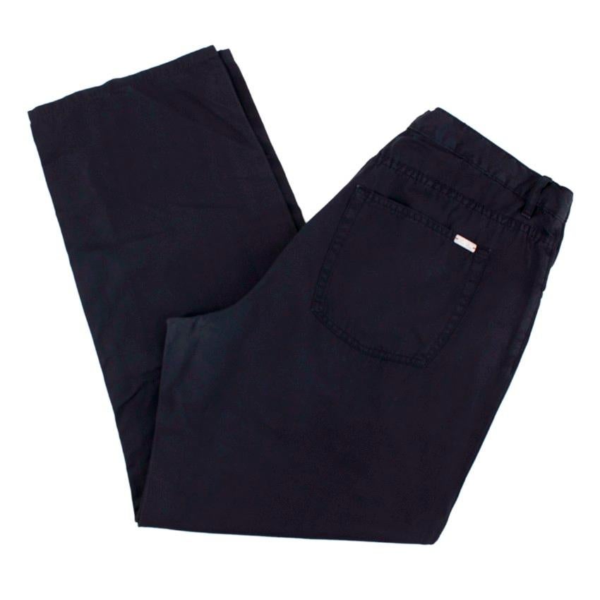 Black Loro Piana Dark Navy Straight-leg Chino Trousers IT 42 For Sale