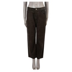 LORO PIANA dark olive drab cotton 2022 LAM STRETCH CORDUROY Pants 44 L