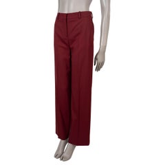 LORO PIANA dark red cashmere 2021 WIDE LEG Pants 40 S