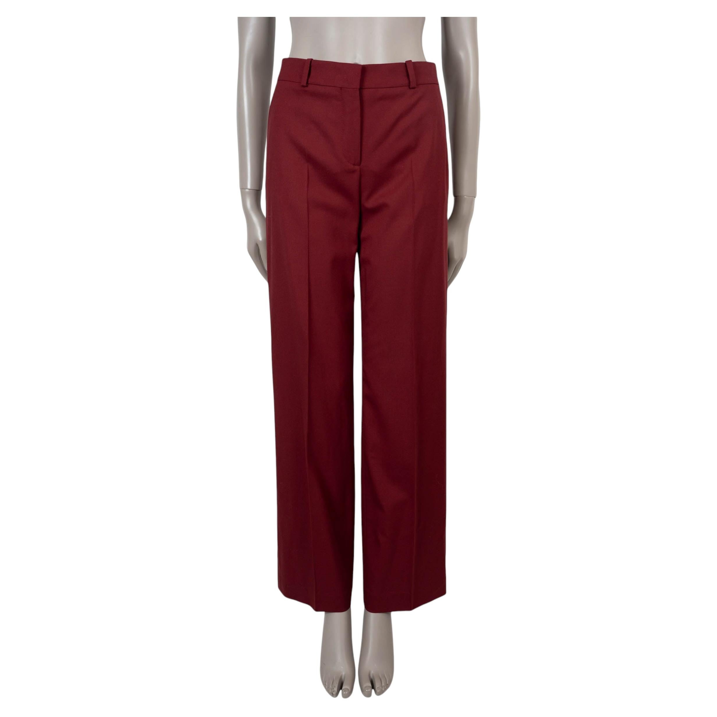 LORO PIANA rojo oscuro cachemira 2021 WIDE LEG Pantalones 40 S