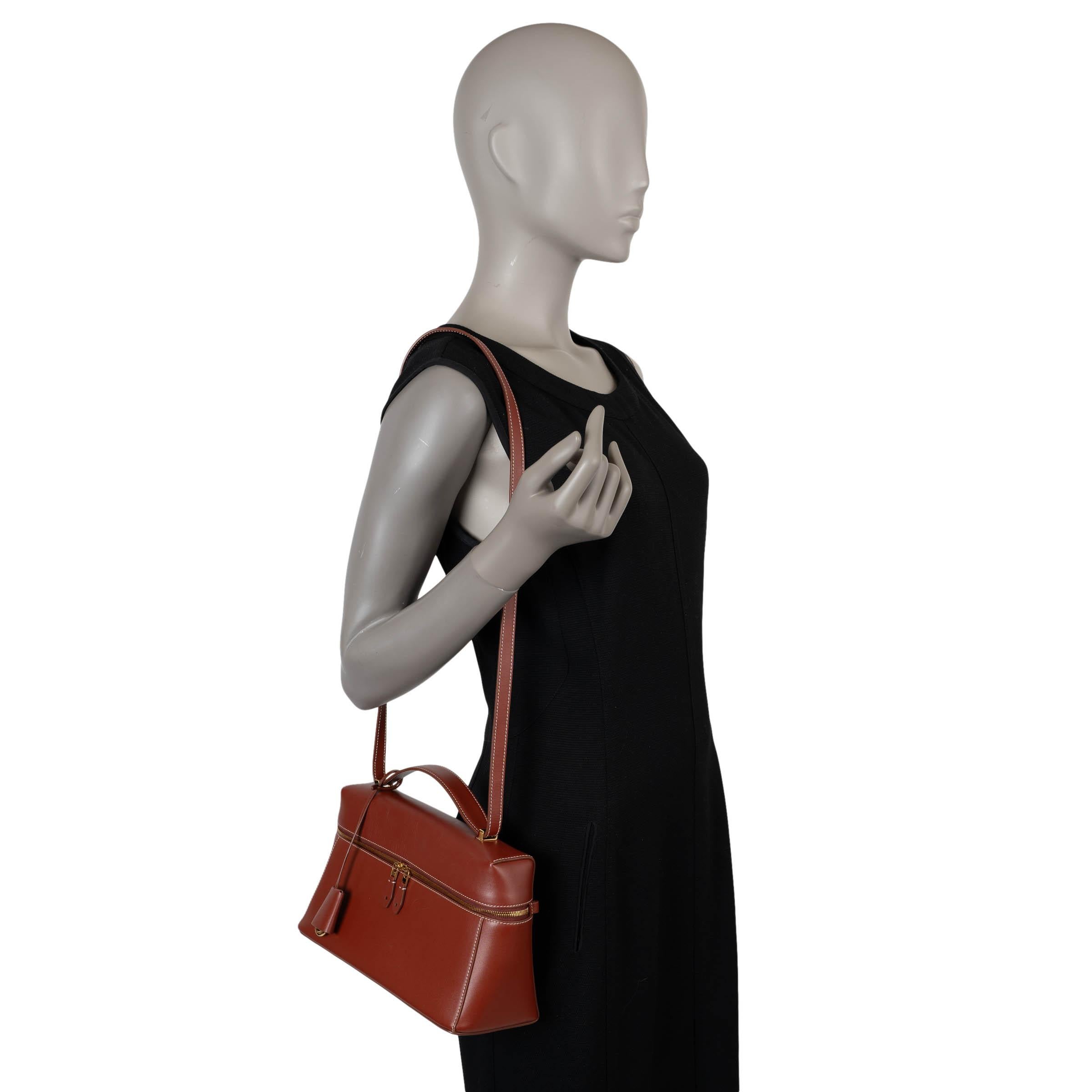 LORO PIANA Cuir Brown EXTRA BAG L27 Sac à bandoulière en vente 2