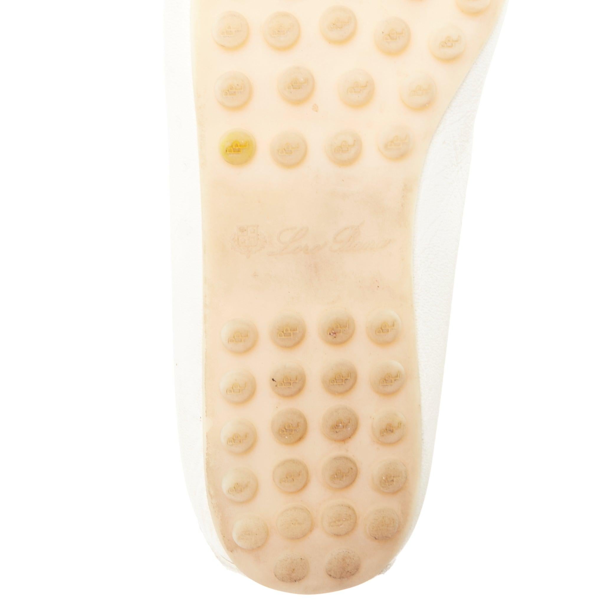 LORO PIANA Dot Sole Walk cream leather tassel mocassins driver loafer EU36.5 For Sale 5