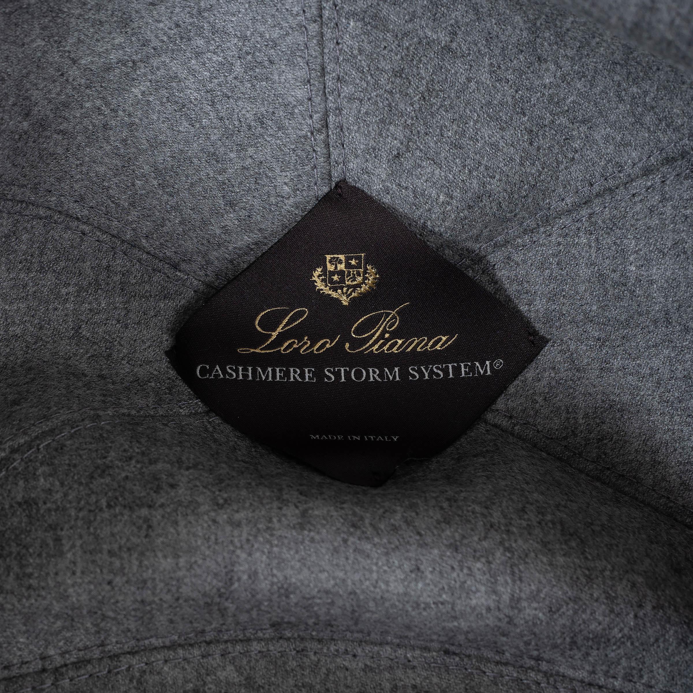 LORO PIANA Dove Melange grey cashmere Baseball Cap Hat M For Sale 3