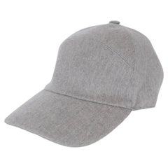 LORO PIANA Dove Melange grey cashmere Baseball Cap Hat M