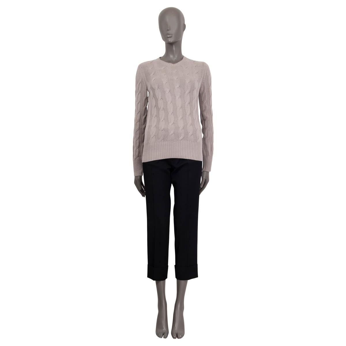 100% authentic Loro Piana sweater in dusty rose baby cashmere (100%). Features a round neck. Unlined. Has been worn and is in excellent condition.

Measurements
Tag Size	42
Size	M
Shoulder Width	38cm (14.8in)
Bust	96cm (37.4in) to 122cm