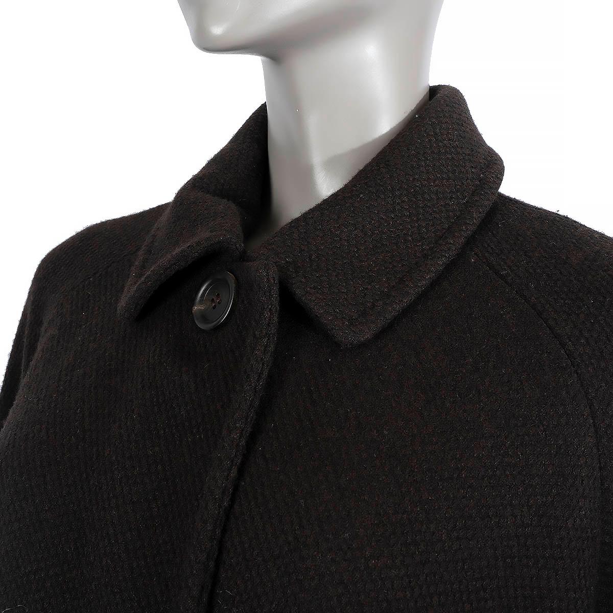 LORO Piana Giacca in misto lana marrone ebano 44 L. in vendita 1