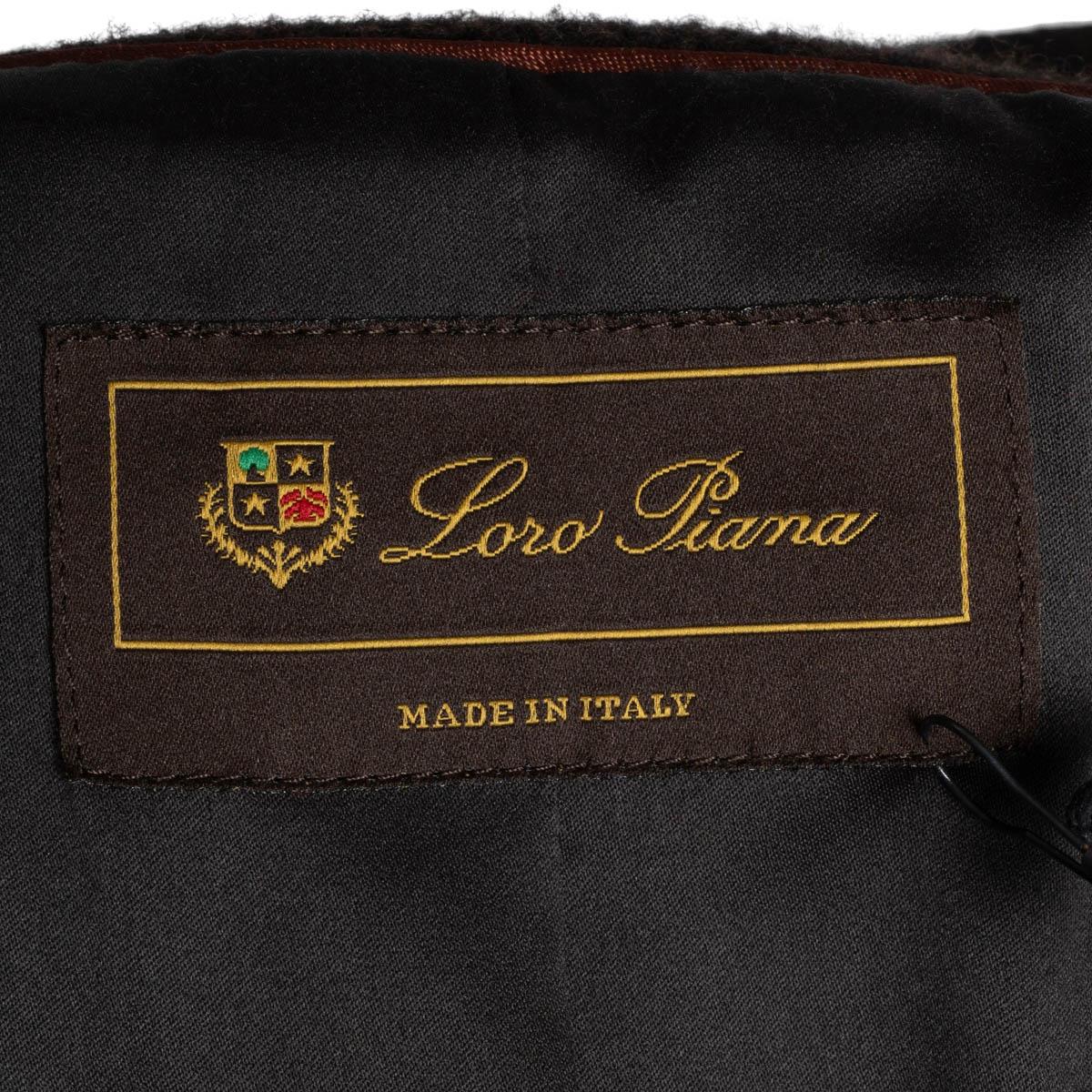 LORO Piana Giacca in misto lana marrone ebano 44 L. in vendita 2