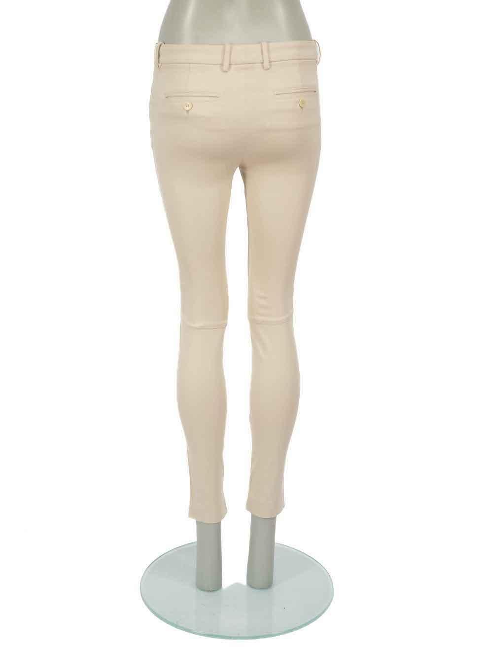 Loro Piana Ecru Mid-Rise Skinny Fit Trousers Size XXS In Good Condition In London, GB
