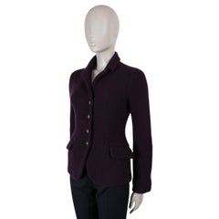LORO PIANA eggplant purple cashmere KNIT Jacket S