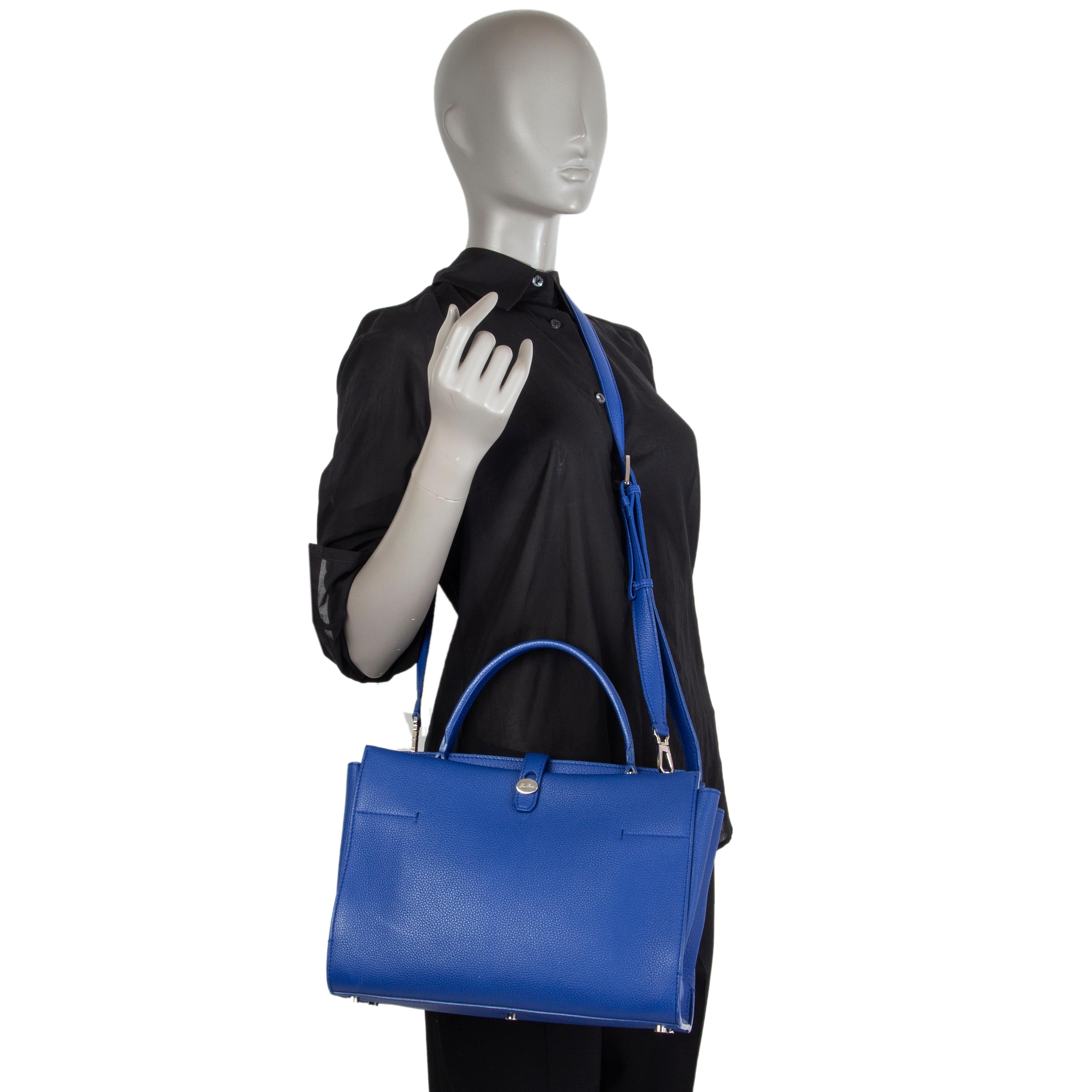 LORO PIANA electric blue leather MEDIUM CLUISEE G ODESSA Shoulder Bag For Sale 5